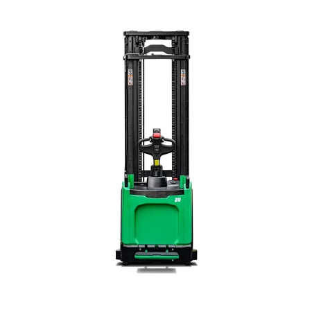 Alquiler apilador eléctrico de litio con plataforma y banderoas desde 1.200KG hasta 2.000Kg