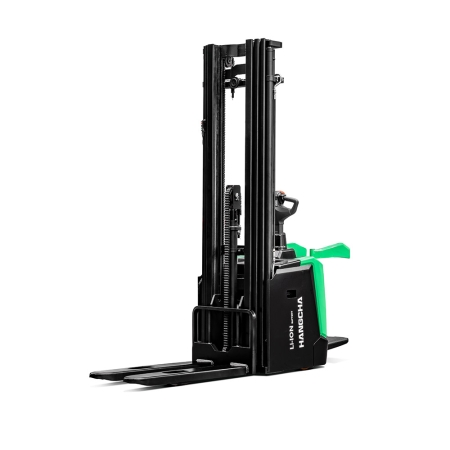 Alquiler apilador eléctrico de litio con plataforma y banderoas desde 1.200KG hasta 2.000Kg